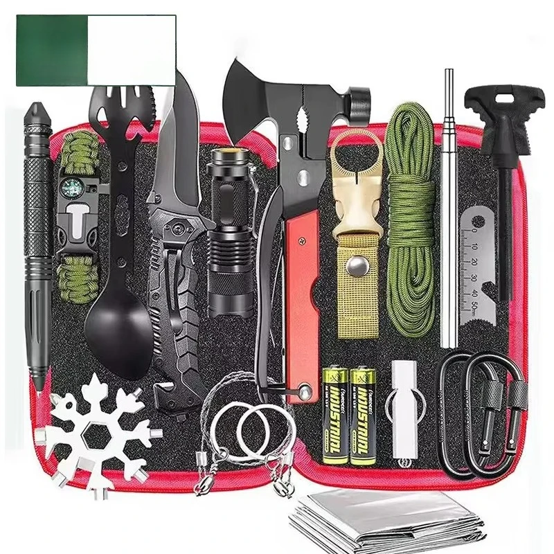 Mini Portable Survival Kit Outdoor Survival Tools for Adventure Casual Camping Tours and Hiking Packaged in Bag 1