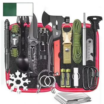 Mini Portable Survival Kit Outdoor Survival Tools for Adventure Casual Camping Tours and Hiking Packaged in Bag 1