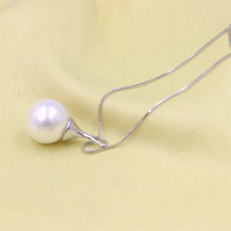 

ZFSILVER 925 Silver Fine Fashion Luxury Simple Amber Turquoise Pearl Necklace For Women Party Wedding Trend Lovely Chram Jewelry