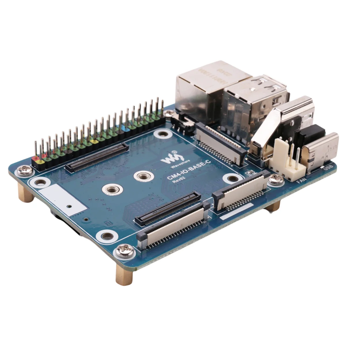 

Waveshare CM4-IO-BASE-C Expansion Board for Raspberry Pi CM4 Basic Expansion Board Advanced Version RJ45+M.2 M KEY