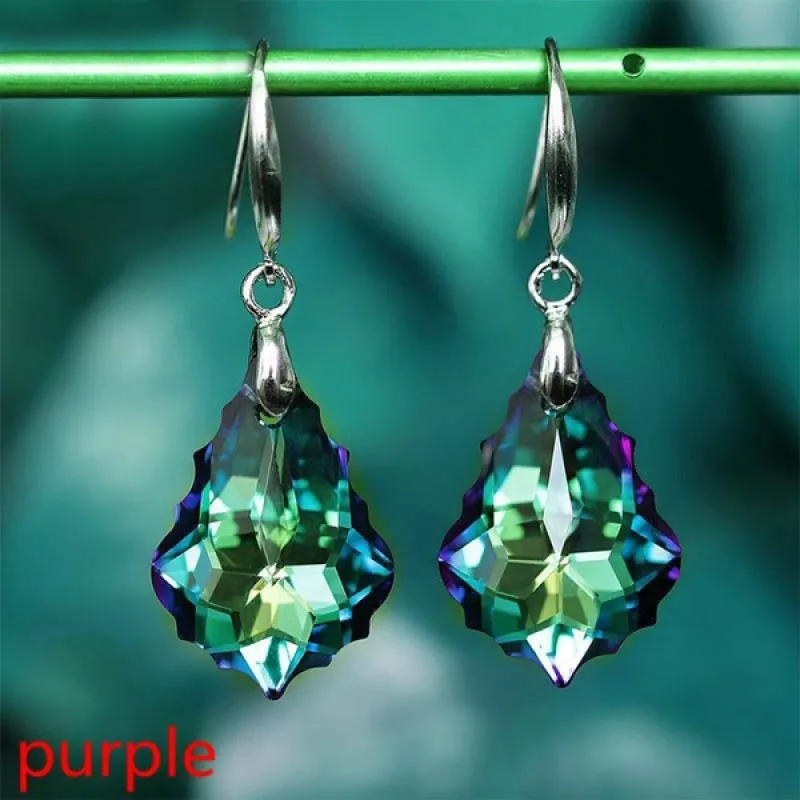 Drop Earrings Fashion Simple Rainbow Color Ladies Colorful Gemstone Teardrop Crystal for Women Wedding Birthday Gift Anniversary jewelry drop earrings