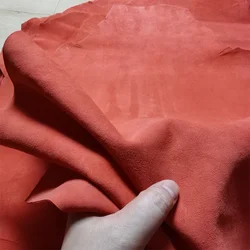 Orange Frosted Skin Leather - Genuine Sheepskin First Layer Leather Fabric for Handmade DIY Projects (Orange)