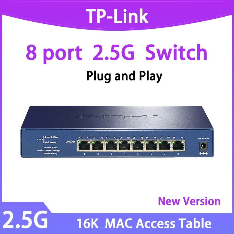 Commutateur réseau TP-Link 2.5g Switch Ethernet 8 ports 2500Mbps RJ45  Commutateurs TL-SH1008 airies