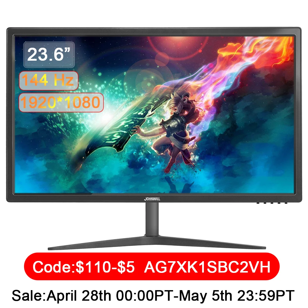 23.6/19 Inch 144Hz Computer Monitor With VGA HDMI compatible PC Gaming