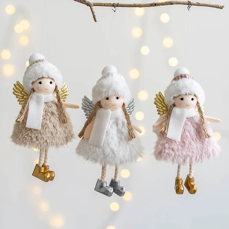 New Year Christmas Craft Gift Cute Angel Girl Doll Pendant Home Decor Xmas Tree Ornaments Christmas Decorations Room Decor