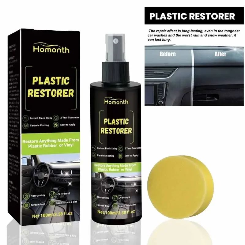 

Car Plastic Renewer Back to Black Gloss Hydrophobic Liquid Trim Plastic Leather Restorer Long Lasting Polish Protect ExteriorWax