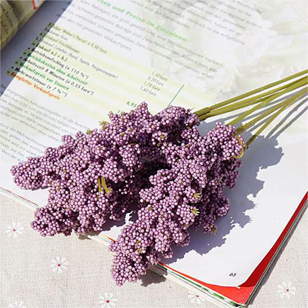 Lavender Artificial Flower Bouquet for Home Decoration - Set of 6 Pieces