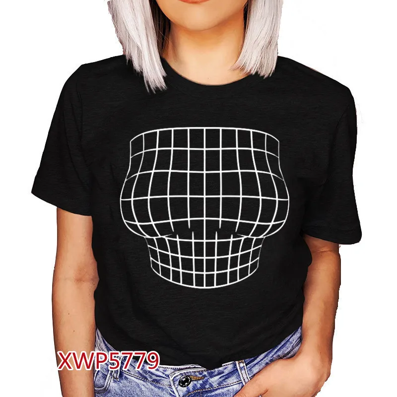 Womens Shirts Optical Illusion | Optical Illusion Boob Shirt - Women Shirt  Funny 3d - Aliexpress