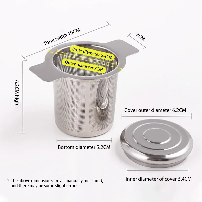 Feinmaschiger Teefilter aus Edelstahl mit Doppelgriffdeckel, auslaufsicher, zum Aufhängen, für Zuhause und Büro_voghion.com