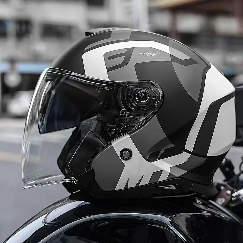 MTヘルメット THNDER3 JET ホワイト・ブラック Motorcycle Helmet Mt Helmets Jet | Motorcycle Helmet Dot