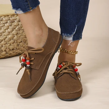 الربيع والخريف جديد جولة رئيس أنيقة شقة عارضة الأحذية أزياء جديدة مريحة ارتداء مقاومة الأحذية الرياضية النسائية