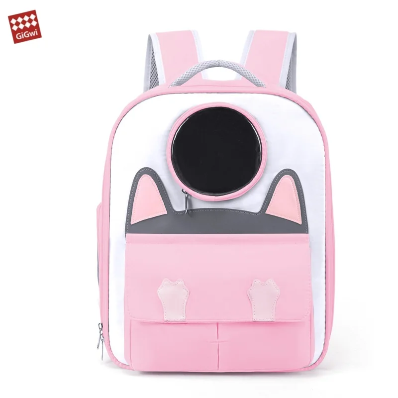 GiGwi New Transparent Pet Cat Colorblock Carrier Bag Outdoor Travel Backpack Breathable Cat Carrying Bag For Pets Up To 6.5kg