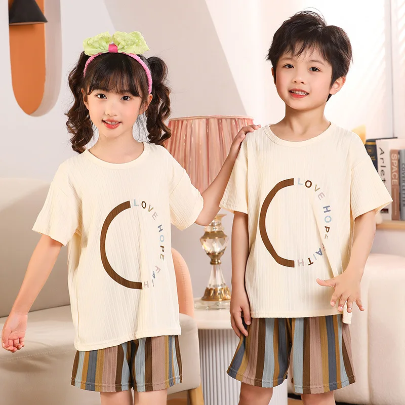 Pajamas Sets Children Pajamas Kids Clothes Sets Summer Cotton Pijama Infantil Short-sleeved Baby Girl Clothes Suit