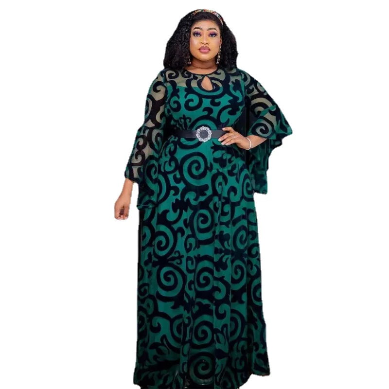 

2023 New Plus Size African Chiffon Dresses for Women Elegant Lady Wedding Evening Party Dresses Summer Nigerian Dashiki Clothes