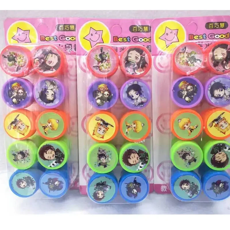 10pcs/Set Cute Anime Children Toy Stamps Cartoon Kids Seal kids gift
