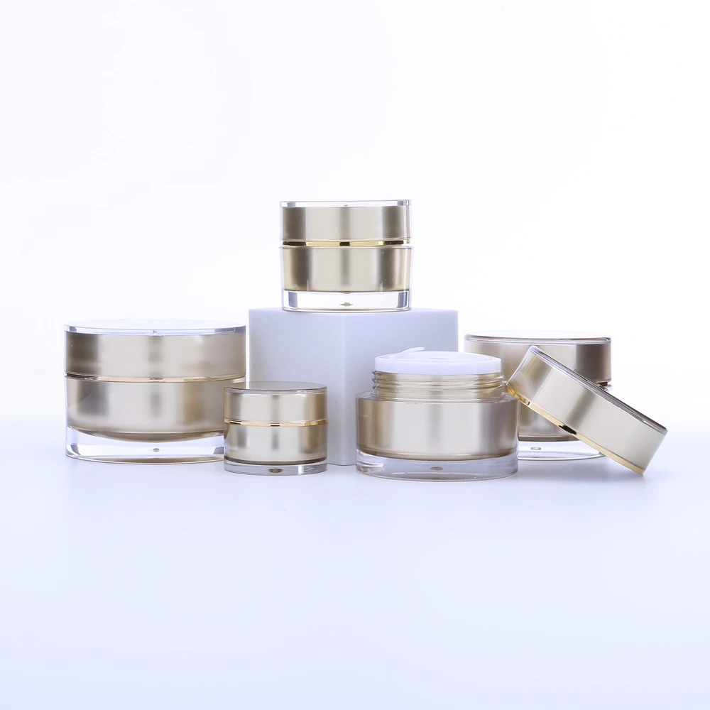 

5g 10g 20g 30g Golden Thick Base Cream Jar Face Cream Bottle Acne Removing Eye Cosmetics Empty Bottle Acrylic Sub Bottles