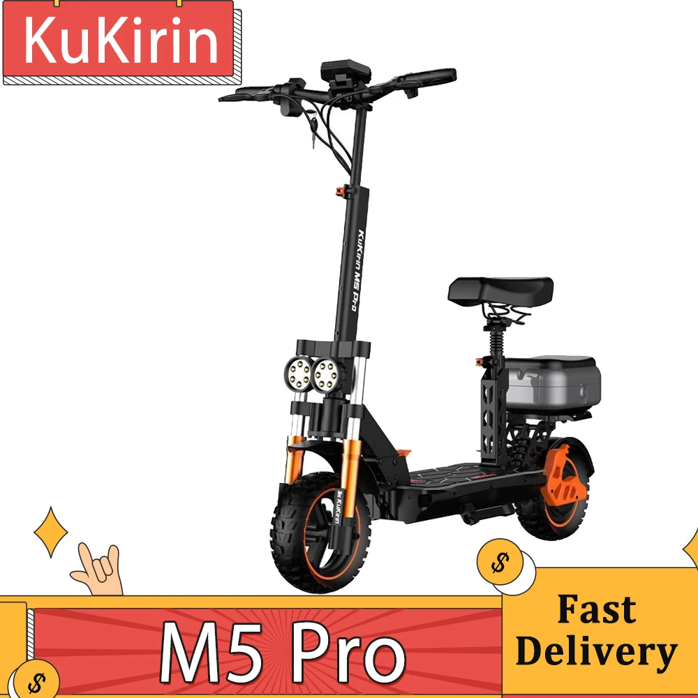 Kukirin M5 Pro Electric Scooter 1000W Motor 52Km/H Max Speed 48V 20Ah Battery With 70Km Range Detachable Seat, 7 Lights