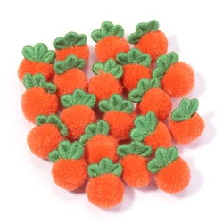 Vibrant 15mm Mixed Fluffy Pom Poms for Crafts and Home Decor (Carrot)