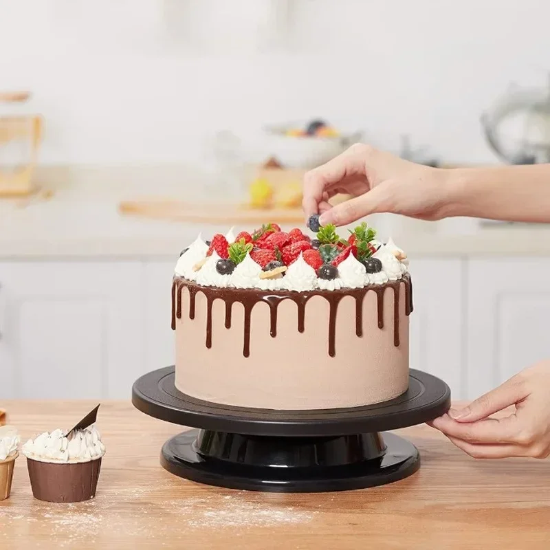 Rotating Turntable Plastic Anti-Skid Base Cake Pottery Decor Accessories DIY Mold Multifunctional Kitchen Cake Shop Baking Tools cake turntable baking supplies cake tools rotating bearing turntable