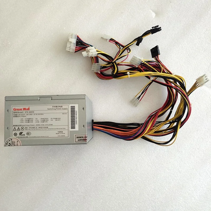 BTX-600SE 오리지널 전원 공급 장치, 만리장성 80 플러스 브론즈용, 600W