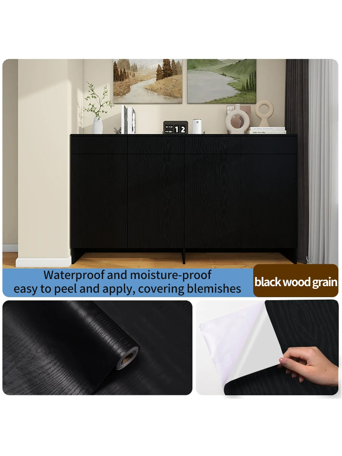 1 Rulo Yenileme Çıkartmaları, Ahşap Desenli Film Çıkartmaları, Dolaplar, Ahşap Kapılar, Dolaplar, Ahşap Masa Üstleri, Zemin Duvar Kağıdı, 15.7 inç X 78.7 inç Duvar Kağıdı için Kendinden Yapışkanlı Sahte Ahşap Desenli