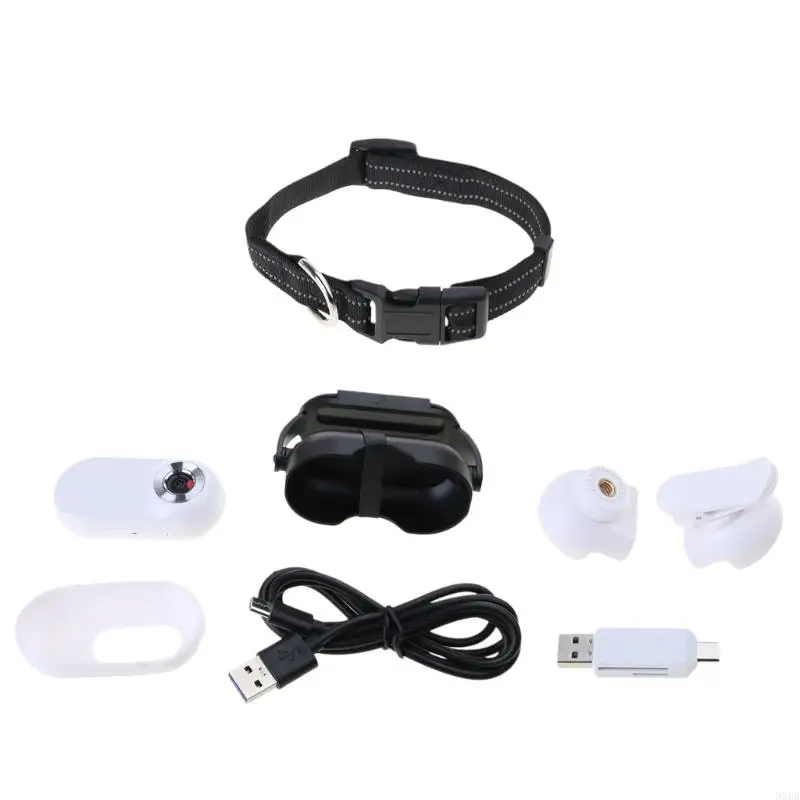02DB Practical Pet Camera Collar Dog Collar Camera with Large Angles for Pet Monitoring Outdoor Training Video
