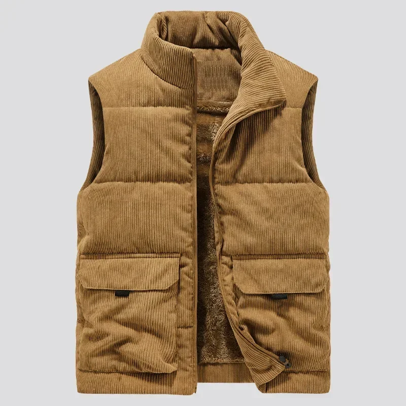 New Winter Fashion Wool Vest Male Cotton-Padded Vests Coats Men Sleeveless Vest Jackets Warm Waistcoats Clothing Plus S-6XL