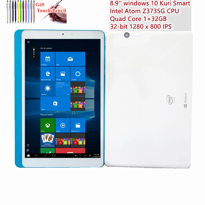 8.9 Inch Smart Tablet PC Windows 10 Home Quad Core 1280*800IPS 32-Bit 1GB RAM 32GB ROM Intel Atom Z3735G With Dual Cameras cheap tablets