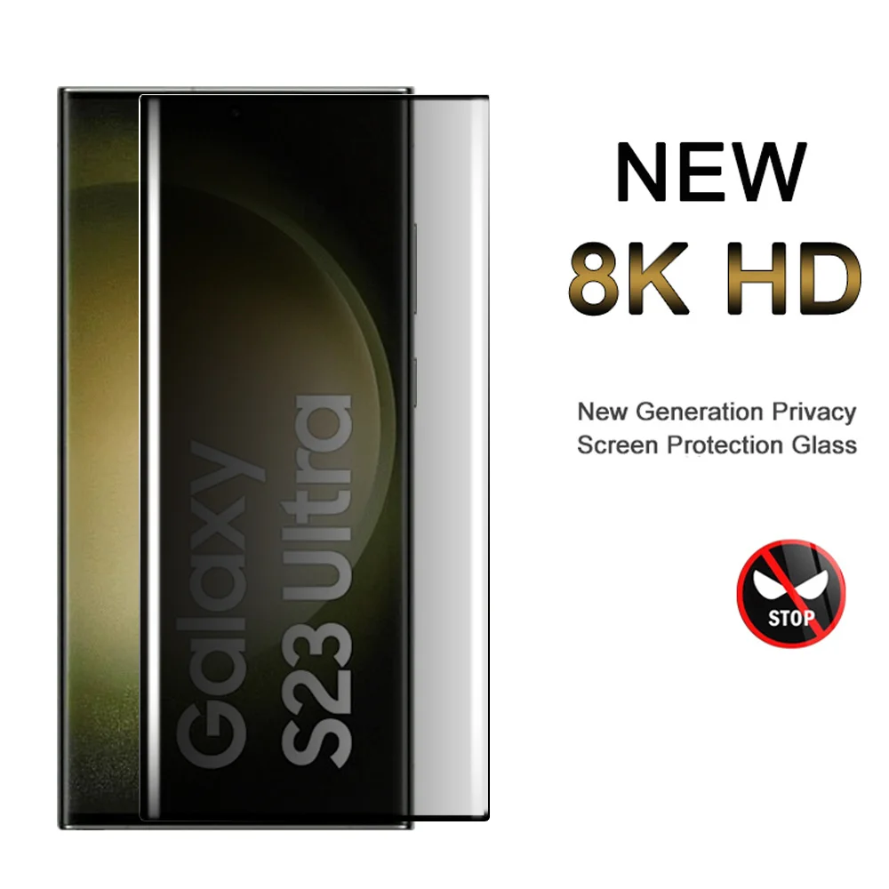 

For Samsung S23 Ultra Full Cover Anti-Spy Screen Protector For Samsung Galaxy S 23 S23 Ultra Plus 5G Privacy Glass Tempered Flim