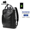 BISON DENIM New Genuine Leather Men Backpack Laptop School Backpack Bag 2024 Fashion Waterproof Travel Bag Casual Book Bag 3