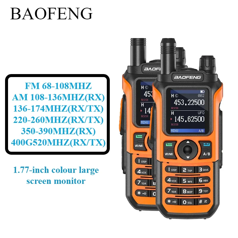 

Baofeng UV-21 Pro Walkie Talkie Two-Way Radio VOX/FM Tri-Band Wireless Replication Frequency NOAA 999 Channels Type-C Charging