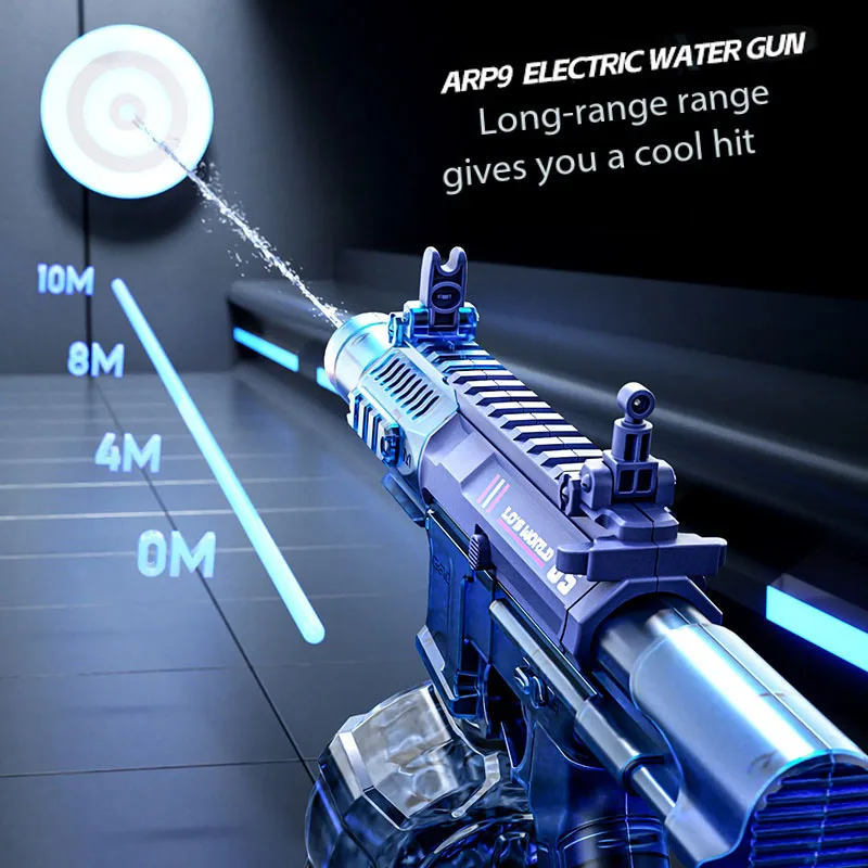 New ARP9 With Light Sprays Flame Electric Toy Large Capacity Automatic Continuous Water Gun Summer Outdoor Toys_voghion.com