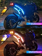 

2PCS Motorcycle LED Modification Waterproof Colorful Motocro Taillight Scanning Flowing Water Turning Decorative Soft Light