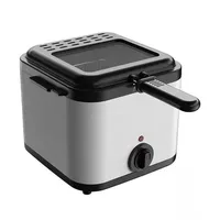2.5L Stainless Steel Deep Fat Fryer Removable Internal Basket Temperature Control Multipurpose Mini Frying Pot For Fried Chicken 2
