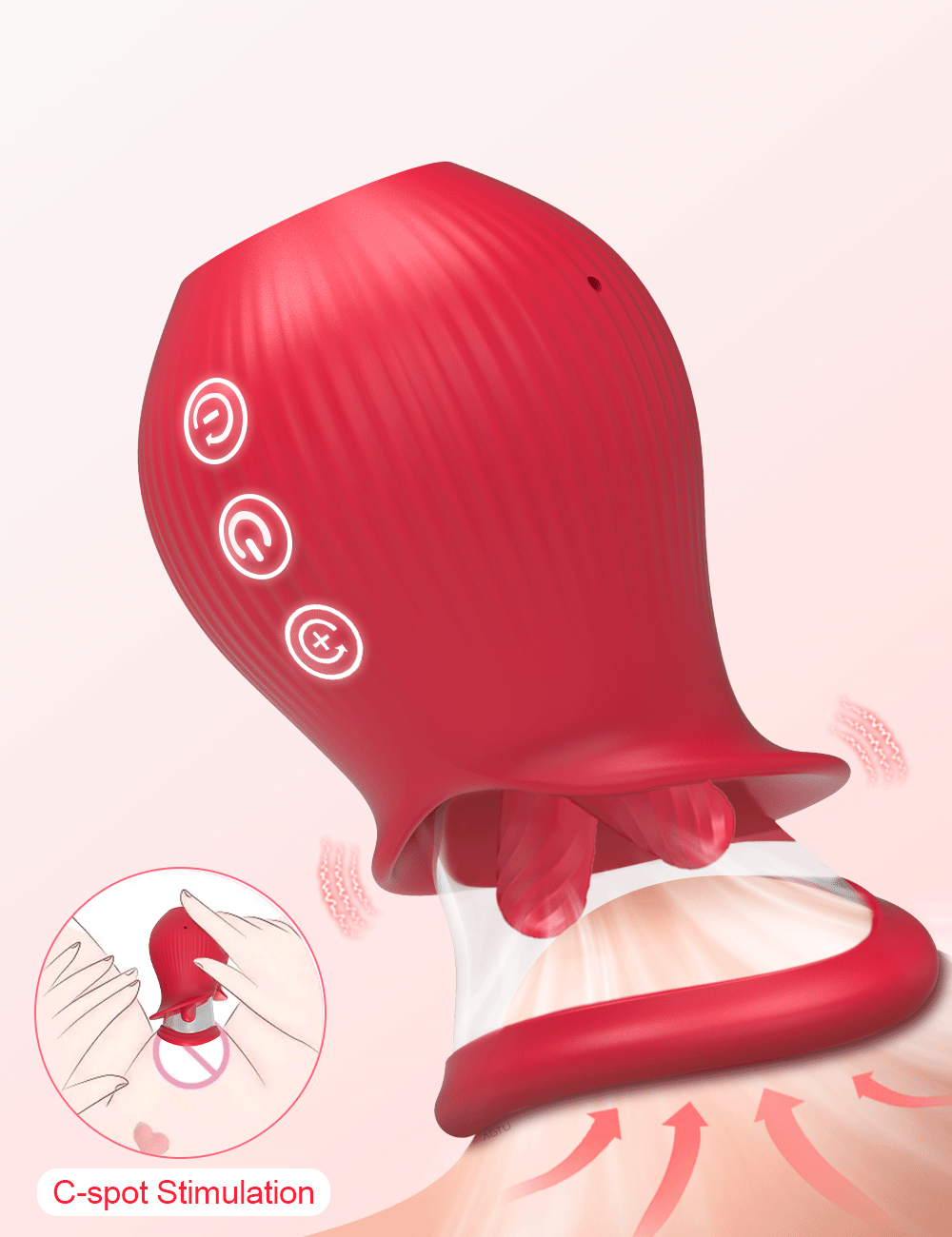 Powerful Rose Vibrator Toy for Women Licking Sucking Vacuum Stimulator Oral Nipple Clit Sucker Sex Toys Goods for Female Adults
