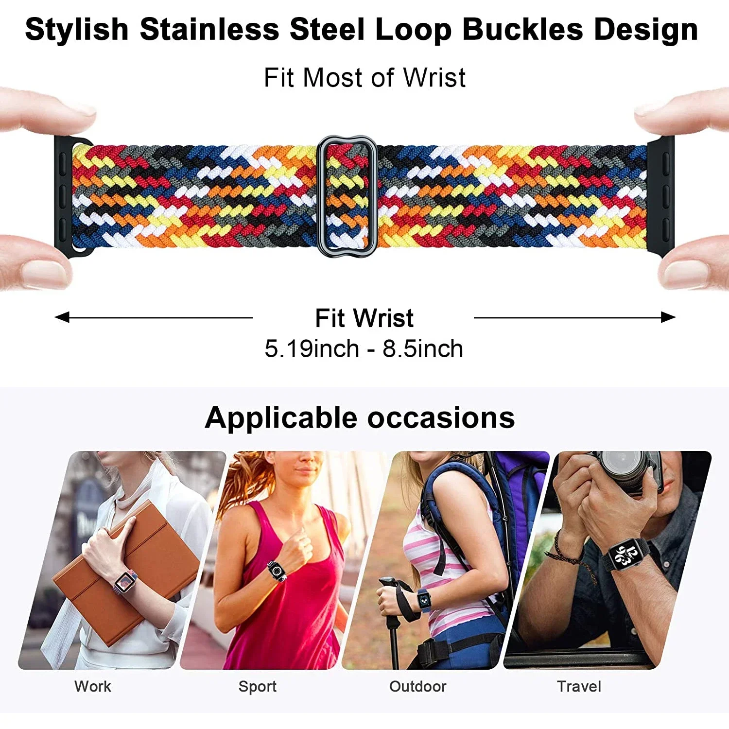 Nylon Braided Elastic Solo Loop Band