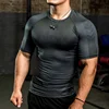 Mens Sport Compression T-shirt Gym Tight Sweatshirt Running Top for Fitness Shirt Bodybuilding Clothes Jogging Rashguard Dry Fit