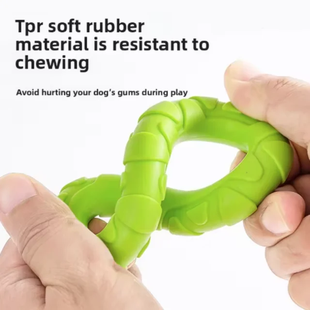 Dog Chew Toy TPR Teeth Cleaning Pet Toys For Small Medium Large Dogs Interactive Bite Resistant 3 Ring Tug Dog Toy Pet Supplies 5