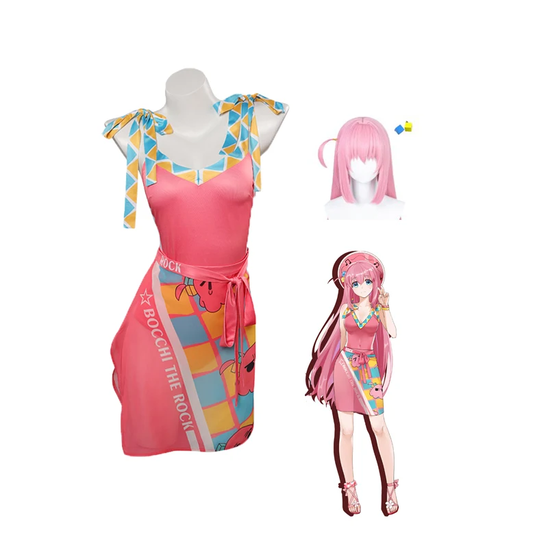 

Women Gotou Hitori Cosplay Bocchi the Rock Cosplay Sexy Kawaii Swimsuit Costume For Summer Girls Dress Bikinis Bathing Suit