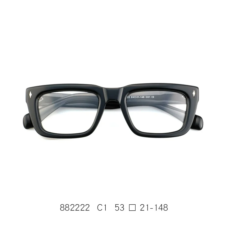 F · dracon neuen Stil Platte Brille Rahmen quadratische Retro Herren Brille Rahmen modische dicke optische Brille für Männer – Detail 4
