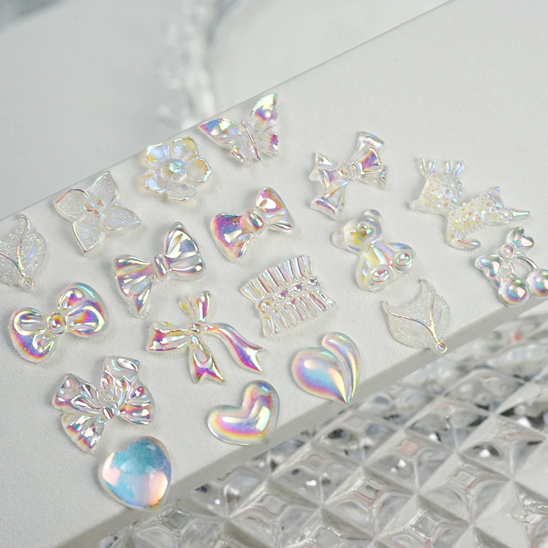 

Aurora Mixed Transparent Rhinestones Nails Art Bear Bow Flatback Heart Glitter Crystal Charms Diamonds Decoration Accessories