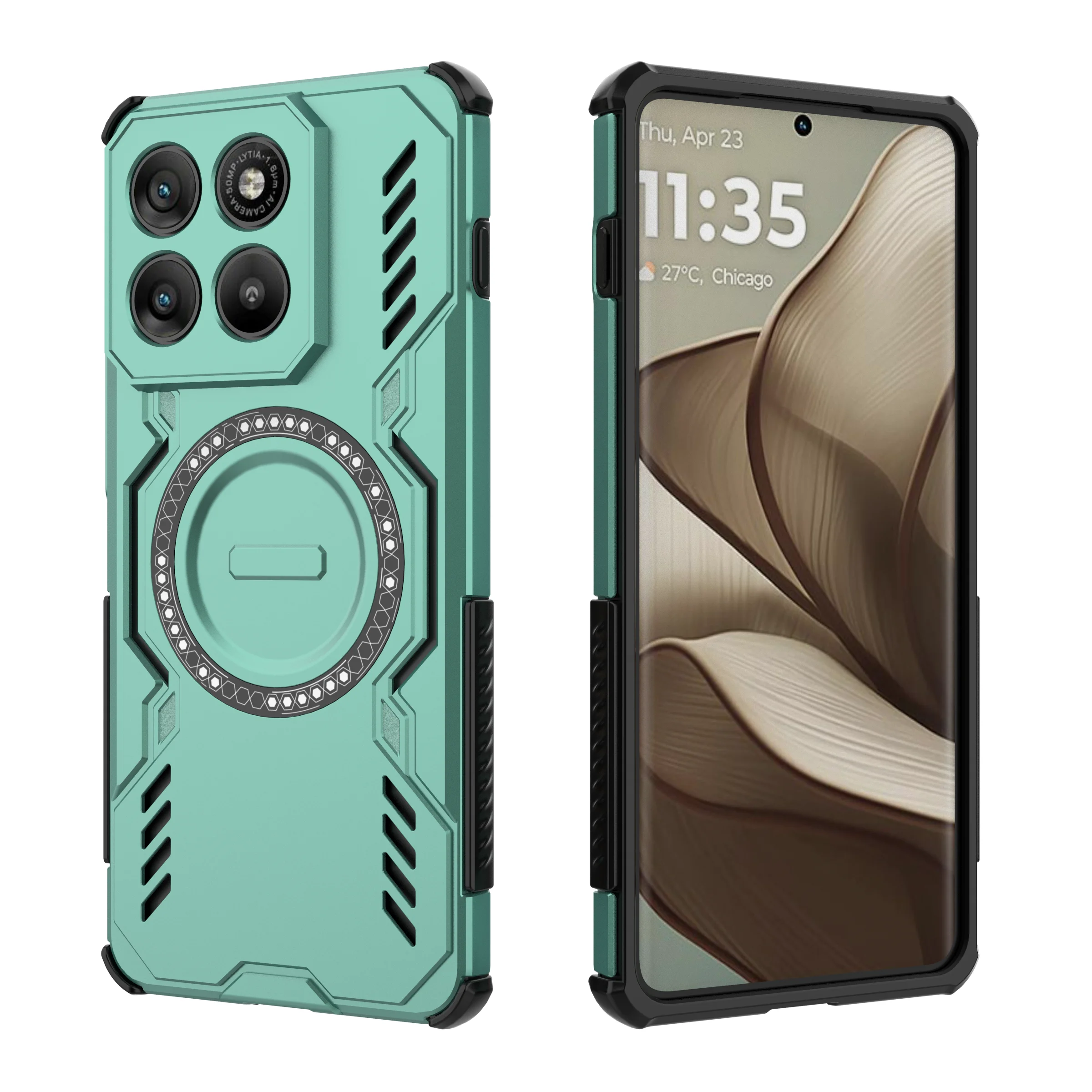 Armor Case with MagSafe-Compatible Magnetic Wireless Charging - Shockproof Hard Plastic Cover