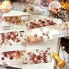 1Roll Tape Vintage Rose Decoration Adhesives Round Roll PET Handbook Material Scrapbook Cut Supplies 45MM*30CM 3