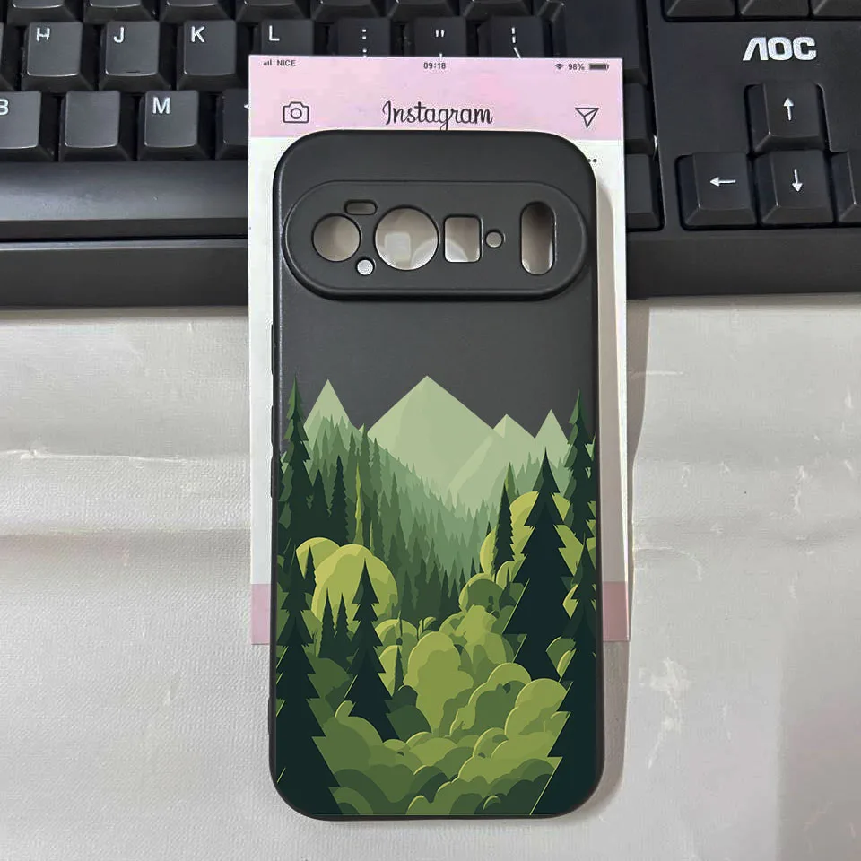 Enhanced Sunset Mountain Landscape Phone Case – Soft Black Protector Cover