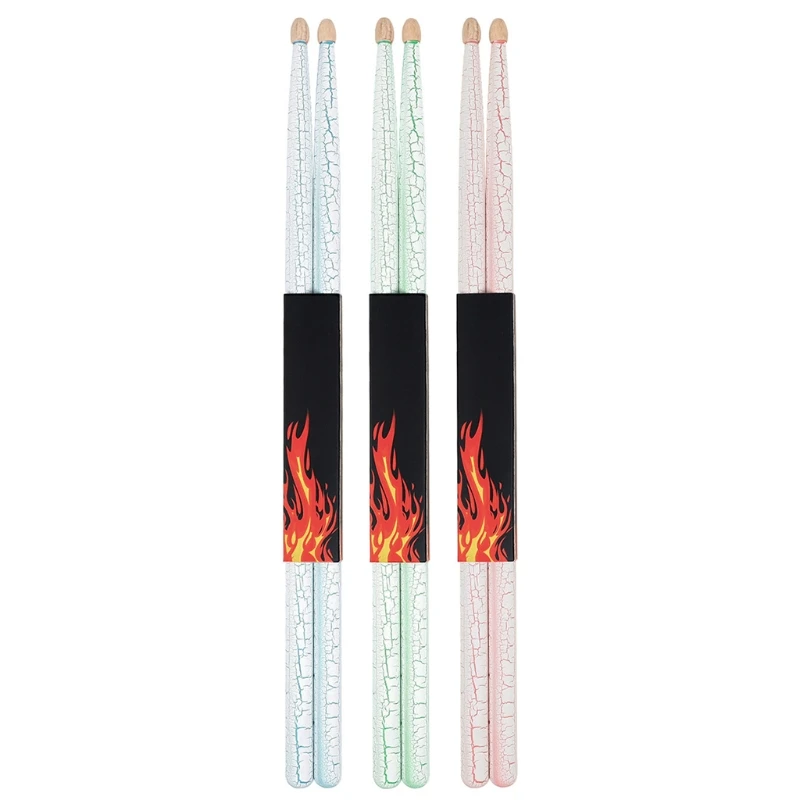 

3 Pairs 5A Walnut Drumsticks Drum Sticks Non-Slip Handle Musical Instrument E56D