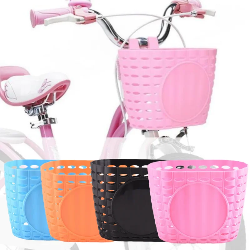 Manubrio anteriore Cestino per bici posteriore impermeabile Cestino per biciclette in plastica resistente con fascette per cestino in vimini per bici da ragazzo e ragazza