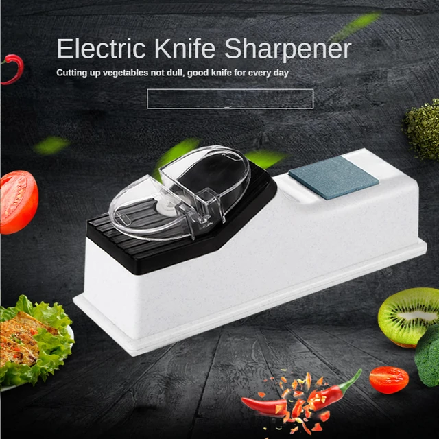 Electric Knife Sharpener Adjustable For Kitchen Knives Tool USB Knife Scissor  Sharpening White Medium And Fine Grinding Blade - AliExpress