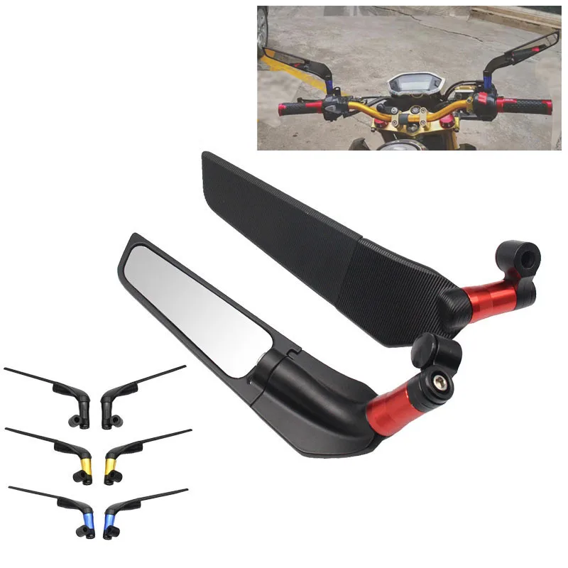 Universal Motorcycle Rearview Mirrors Wind Wing Adjustable Rotating