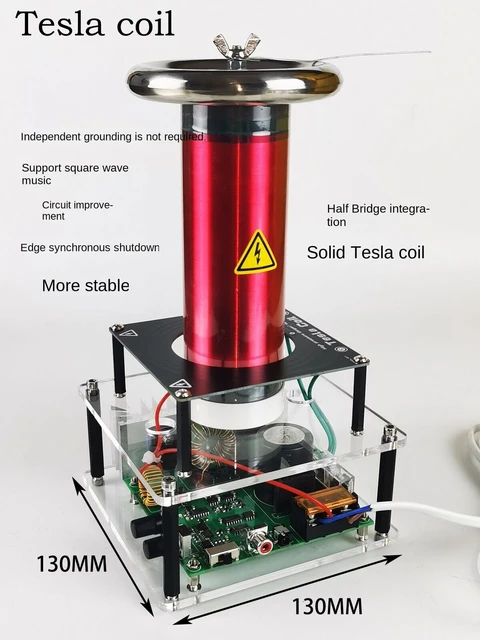 Neueste Tesla-Spule Desktop-Level integrierte Solid-State-Musik-Tesla-Spule  110 ~ 220V künstlicher Blitz - AliExpress