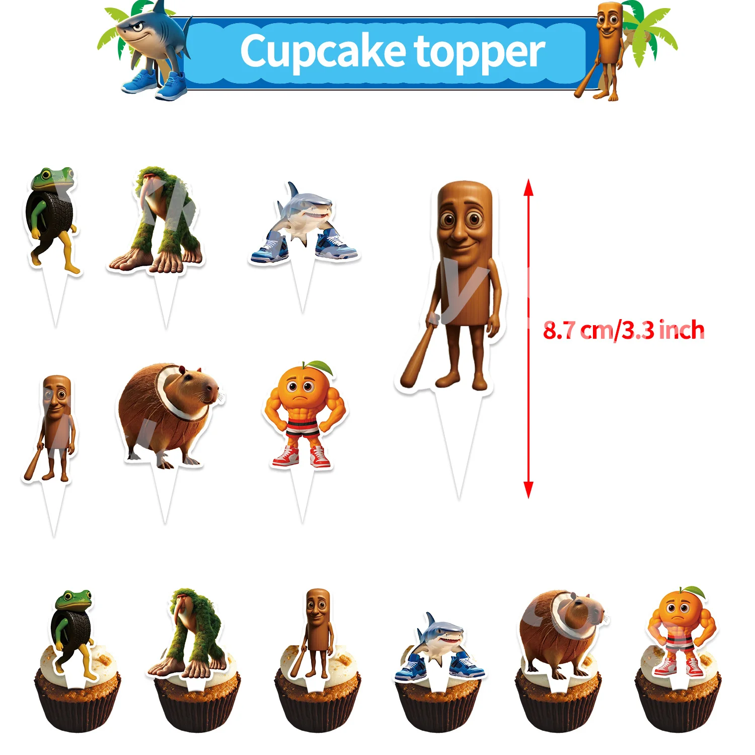 12-teiliges Italian Brain Mini Figuren Set - Lustige Cartoon Deko Für Torte & Schreibtisch